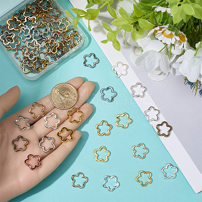 80Pcs 8 Styles Zinc Alloy Bead Frame FIND-SP0020-75-1