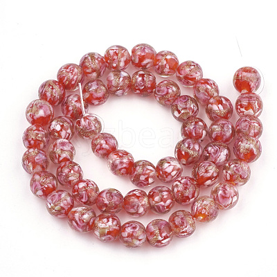 Handmade Gold Sand Lampwork Beads LAMP-T006-10G-1