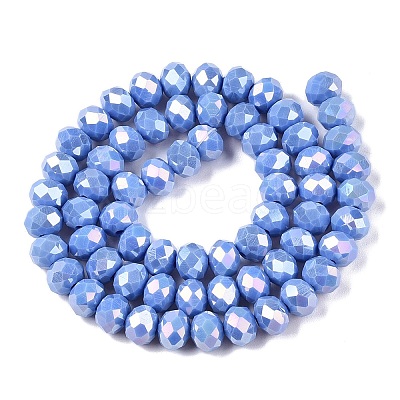 Electroplate Glass Beads Strands EGLA-A044-P8mm-B17-1
