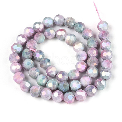 Anti-Tarnish Electroplate Glass Beads Strands EGLA-T021-10mm-15-06-1