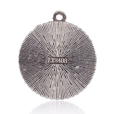Tibetan Style Alloy Pendant Cabochon Settings PALLOY-P143-08AS-1