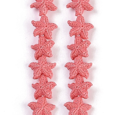 Synthetic Coral Dyed Carved Beads Strands CORA-K009-06A-08-1