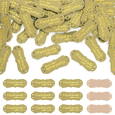 40Pcs PU Leather Craft Label Tags DIY-TADJ0001-22I-1