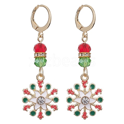 8 Pair 8 Style Glass Dangle Leverback Earrings EJEW-JE05286-1