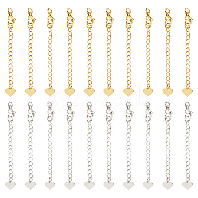 20Pcs 2 Colors Brass Curb Chain Extender KK-UN0001-79-1