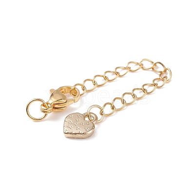 304 Stainless Steel Chain Extenders with Heart Alloy Enamel Charm FIND-JF00097-1