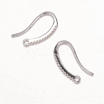 Brass Micro Pave Cubic Zirconia Earring Hooks ZIRC-K018-02P-1