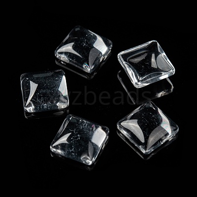 Transparent Clear Glass Square Cabochons GGLA-A001-10mm-1