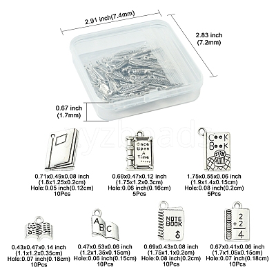 60Pcs Tibetan Style Alloy Pendants for Teachers' Day TIBEP-FS0001-22-1