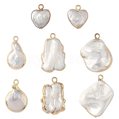 2Pcs Baroque Natural Keshi Pearl Pendants PEAR-YW0001-11-1