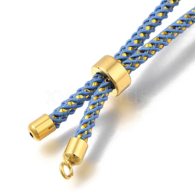 Braided Cotton Cord Slider Bracelet Making MAK-R001-01G-21-1