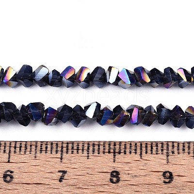 Electroplate Transparent Glass Beads Strands GLAA-N021-4mm-30-1