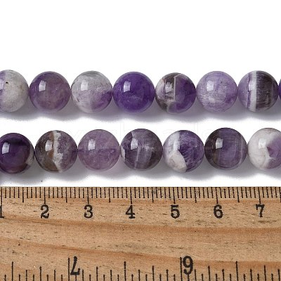 Round Natural Chevron Amethyst Bead Strands G-S380-01B-1