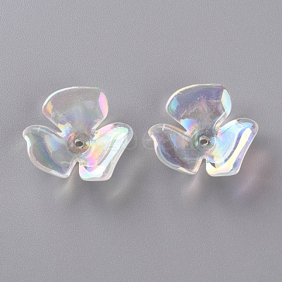 3-Petal Transparent Acrylic Bead Caps TACR-S156-016-1