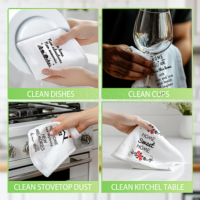 4Pcs 4 Styles Microfiber Cleaning Cloth AJEW-WH0645-007-1