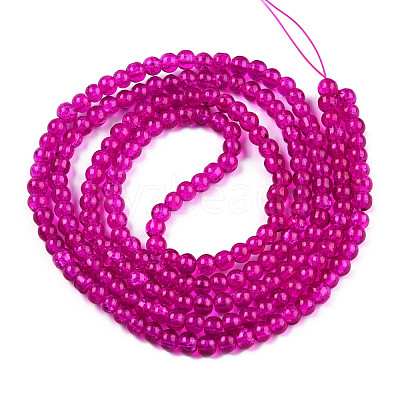 Crackle Glass Beads Strands X-CCG-Q001-4mm-08-1