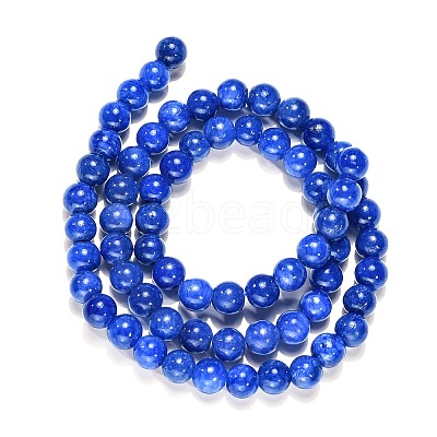 Natural Mashan Jade Round Beads Strands G-D263-6mm-XS08-1