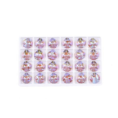 Electroplated Glass Pendants EGLA-N006-062-1