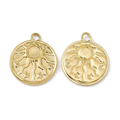 PVD Vacuum Plating 304 Stainless Steel Pendant Cabochon Settings STAS-G278-01G-1