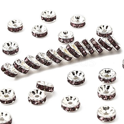 Brass Grade A Rhinestone Spacer Beads RSB038NF-16-1