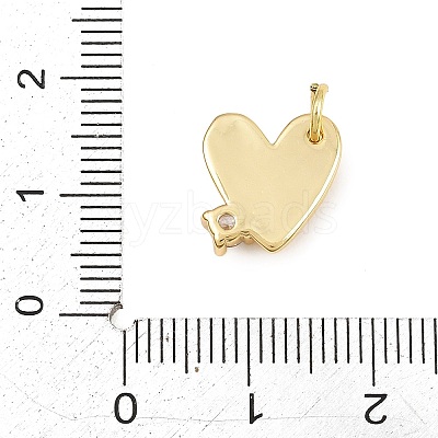 Brass Micro Pave Clear Cubic Zirconia Charms KK-CBACF03-04G-C-1