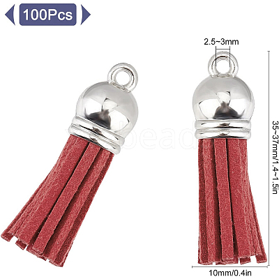 100Pcs Faux Suede Tassel Pendant Decorations FIND-SC0002-29A-1