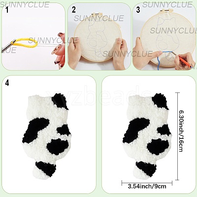 DIY Coaster Punch Needle Embroidery Starter Kits for Beginners DIY-WH20095-002B-1