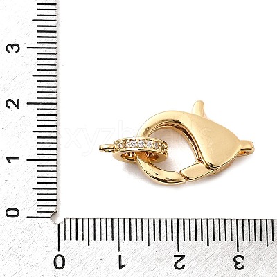 Brass Clear Cubic Zirconia Lobster Claw Clasps X-KK-Z078-50G-1