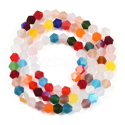 Imitate Austrian Crystal Bicone Frosted Glass Beads Strands EGLA-A039-T4mm-MB29-1