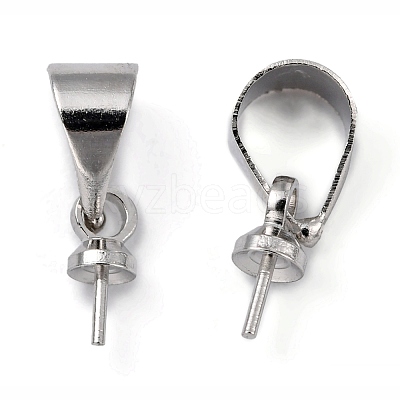 Brass Cup Pearl Peg Bails Pin Pendants KK02-1