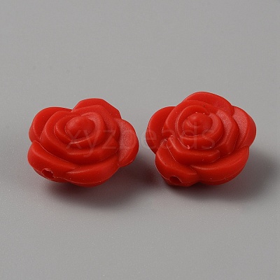 Rose Food Grade Eco-Friendly Silicone Focal Beads LS-SIL-TAC0004-19-1