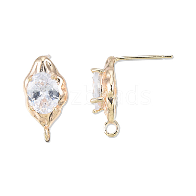 Brass Stud Earring Findings X-KK-N232-434LG-1
