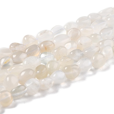 Natural White Moonstone Beads Strands G-G018-05-1