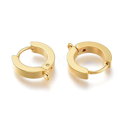 Ion Plating(IP) 304 Stainless Steel Huggie Hoop Earrings Findings STAS-I167-01A-G-1