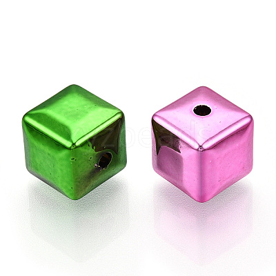 UV Plating Oapque Acrylic  Beads X-PACR-T017-08-1