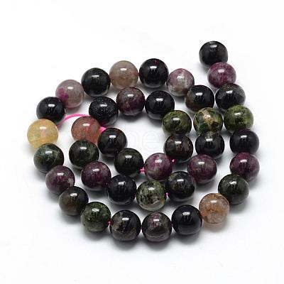 Natural Tourmaline Beads Strands G-R446-4mm-03-1