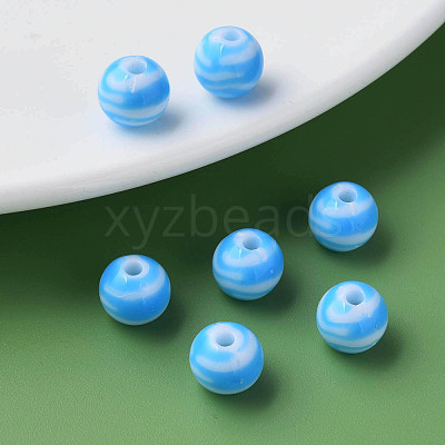Opaque Striped Acrylic Beads MACR-S373-27D-09-1