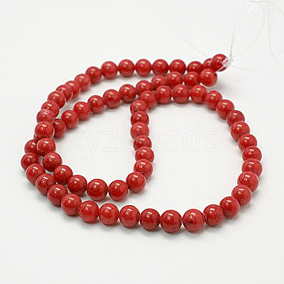 Natural Mashan Jade Round Beads Strands G-D263-6mm-XS04-1