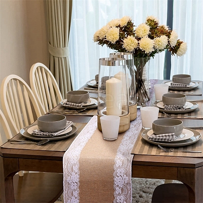 Jute Cloth & Lace Table Runners HULI-PW0002-130B-1