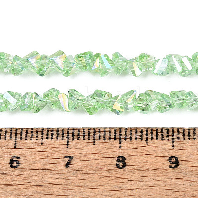 Electroplate Transparent Glass Beads Strands GLAA-N021-4mm-06-1