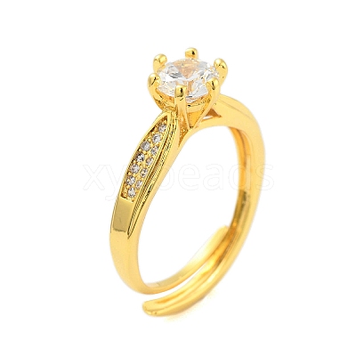 Clear Cubic Zirconia Adjustable Rings RJEW-L120-018G-02-1