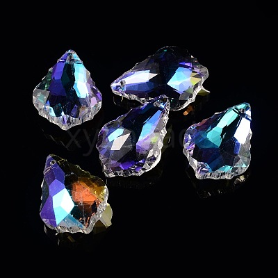 AB Color Plated Electroplate Glass Pendants X-EGLA-O003-06A-1