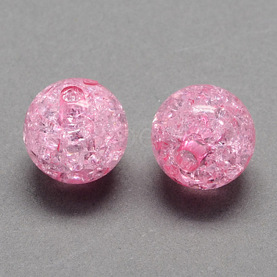 Transparent Crackle Acrylic Beads CACR-R008-8mm-01-1