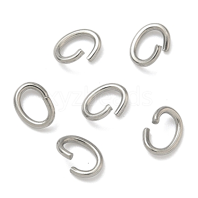 Tarnish Resistant Oval 304 Stainless Steel Open Jump Rings STAS-R067-01-1