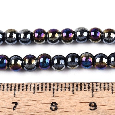Electroplate Opaque Glass Beads Strands GLAA-T032-P4mm-AB01-1