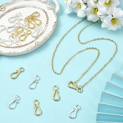 20Pcs 2 Colors Brass Hook Clasps KK-YW0004-17-1