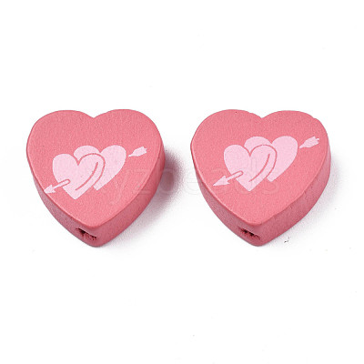 Spray Painted Maple Wood Beads WOOD-Q030-88C-1
