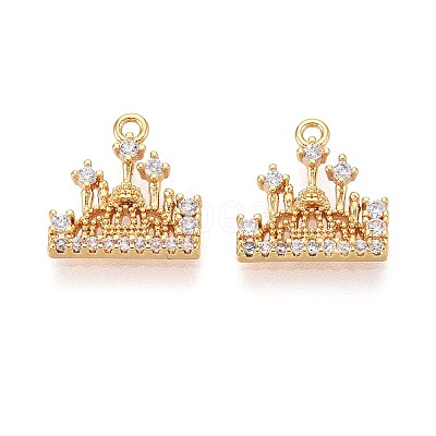 Brass Micro Pave Cubic Zirconia Charms KK-N263-85G-1