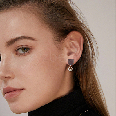 60Pcs Wood Stud Earrings Finding EJEW-FI0003-33D-1