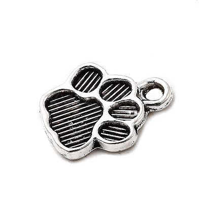 Dog Paw Prints Tibetan Style Alloy Pendant Enamel Settings TIBEP-R338-30AS-RS-1